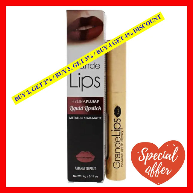 Grandelips Plumping Liquid Lipstick Metallic Semi Matte - Amaretto Pout By Grande Cosmetics For