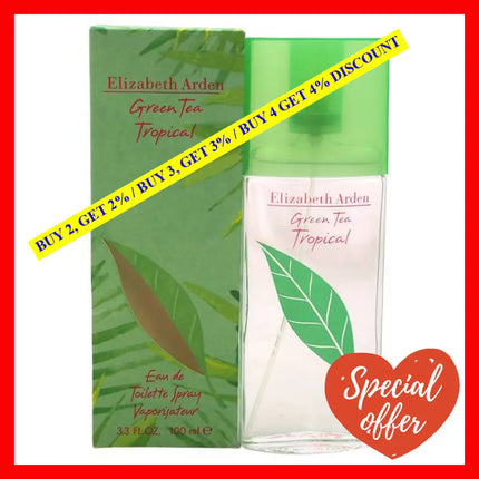 Green Tea Tropical By Elizabeth Arden For Women - 3.3 Oz Edt Spray