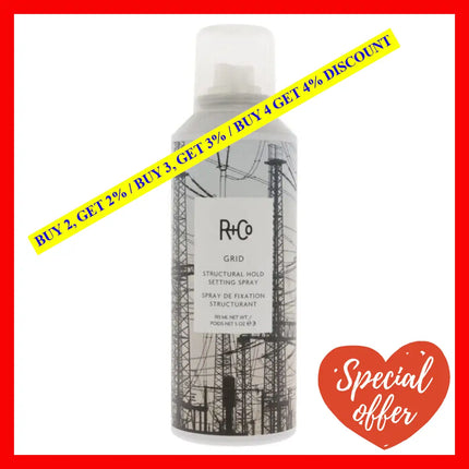 Grid Structural Hold Setting Spray By R+Co For Unisex - 5 Oz Hair