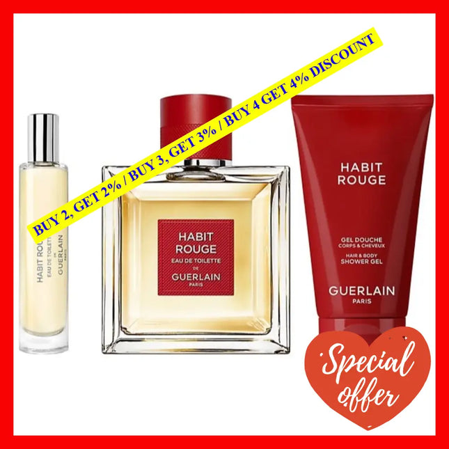Guerlain Habit Rouge 3 Pieces Gift Set Unisex