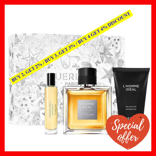 Guerlain L’homme Ideal 3 Pieces Gift Set For Men