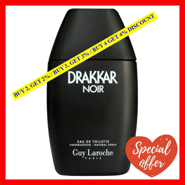 Guy Laroche Drakkar Noir For Men Eau De Toilette 3.3 Oz 100 Ml Spray