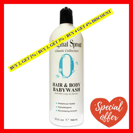 Hair And Body Baby Wash By Original Sprout For Kids - 32 Oz