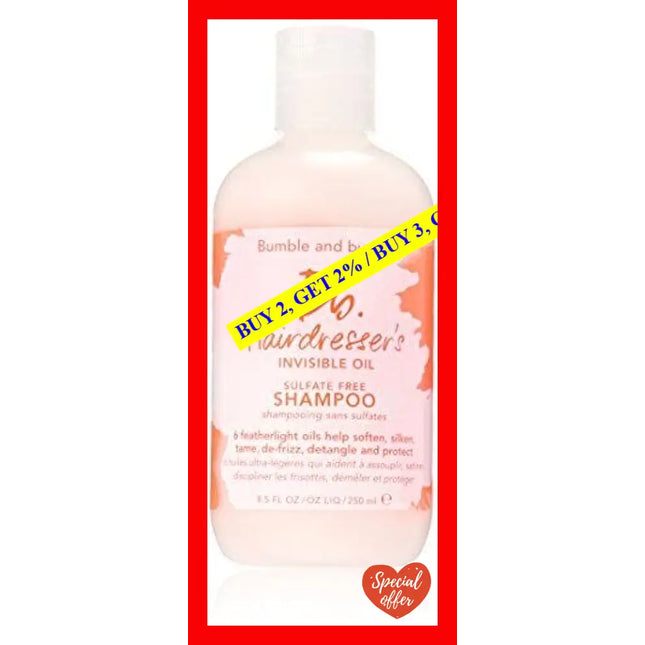 Hairdressers Invisible Oil Sulfate Free Shampoo By Bumble And For Unisex - 8.5 Oz