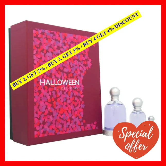 Halloween By J. Del Pozo For Women - 3 Pc Gift Set 3.4Oz Edt Spray 1Oz 0.15Oz Splash