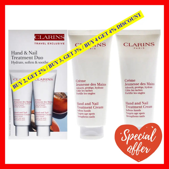 Hand And Nail Treatment Cream Duo By Clarins For Unisex - 2 X 3.4 Oz