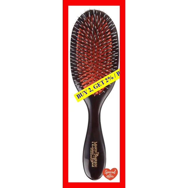 Handy Mixture Bristle And Nylon Brush - Bn3 Dark Ruby By Mason Pearson For Unisex 2 Pc Hair Cleaning