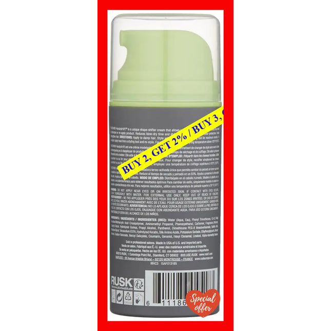Heatshift Re-Styling Cream By Rusk For Unisex - 3.4 Oz