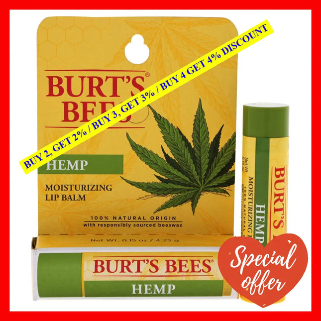 Hemp Moisturizing Lip Balm Blister By Burts Bees For Unisex - 0.15 Oz