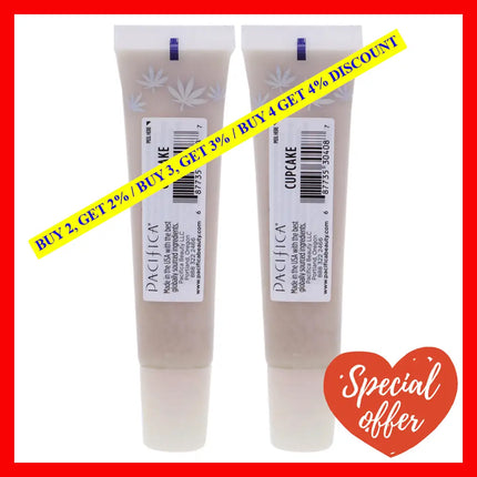 Highest Gloss Hemp Lip Balm - Cupcake By Pacifica For Women 0.43 Oz Pack Of 2