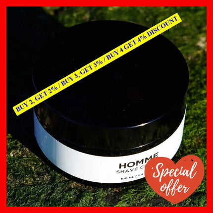 Homme Shave Cream Designed For Men - Infused With Green Tea Promotes Smoothness And Prevents Skin