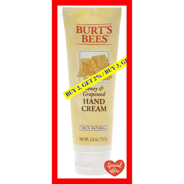 Honey And Grapeseed Hand Cream By Burts Bees For Unisex - 2.6 Oz