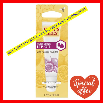 Hydrating Lip Oil With Passion Fruit By Burts Bees For Unisex - 0.27 Oz