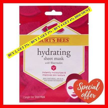 Hydrating Sheet Mask With Watermelon By Burts Bees For Women - 1 Pc