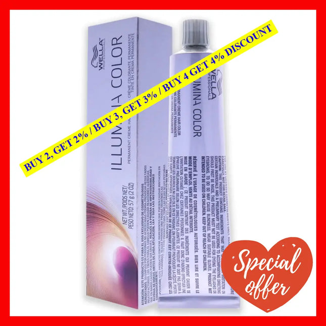 Illumina Color Permanent Creme Hair - 10 Lightest Blonde-Neutral By Wella For Unisex 2 Oz