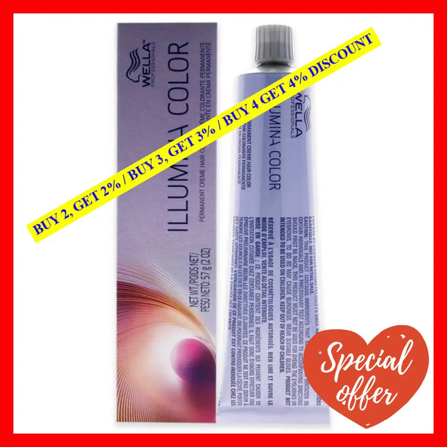 Illumina Color Permanent Creme Hair - 8 1 Light Blonde-Ash By Wella For Unisex 2 Oz