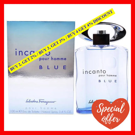 Incanto Blue By Salvatore Ferragamo For Men - 3.4 Oz Edt Spray