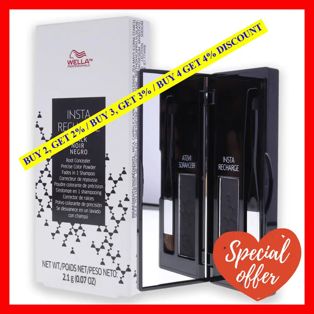 Insta Recharge Root Concealer Powder - Black By Wella For Unisex 0.07 Oz Hair Color