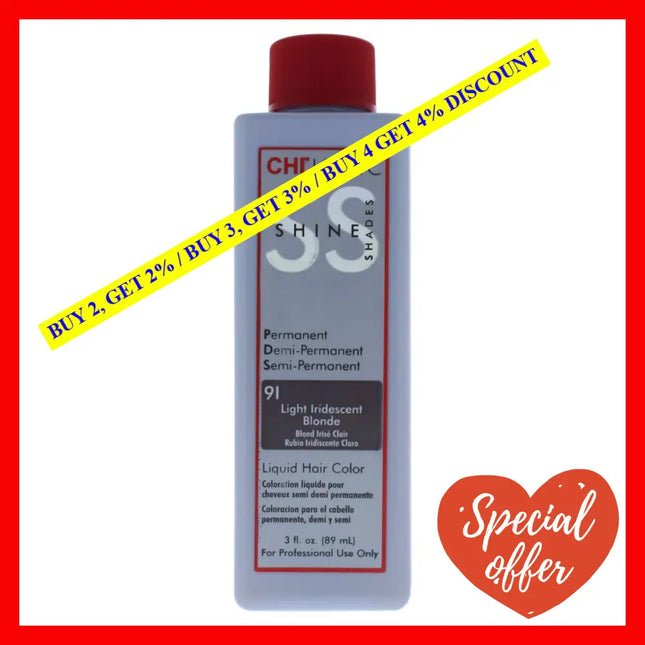 Ionic Shine Shades Liquid Hair Color - 91 Light Iridescent Blonde By Chi For Unisex 3 Oz
