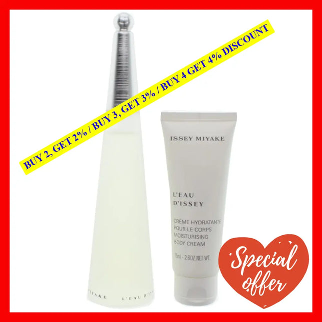Issey Miyake Set Eau De Toilette For Women3.3 Oz / 98 Ml Spray2.6 77 Body Cream