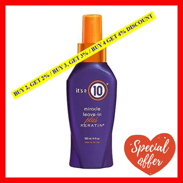 It’s A 10 Haircare Miracle Leave-In Plus Keratin 4 Fl. Oz (Pack Of 1)