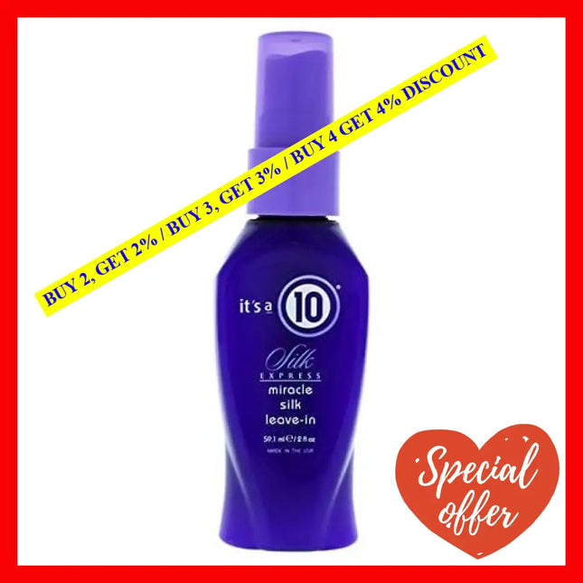 Its A 10 Miracle Silk Express Leave-In For Unisex - 2 Oz Hairspray
