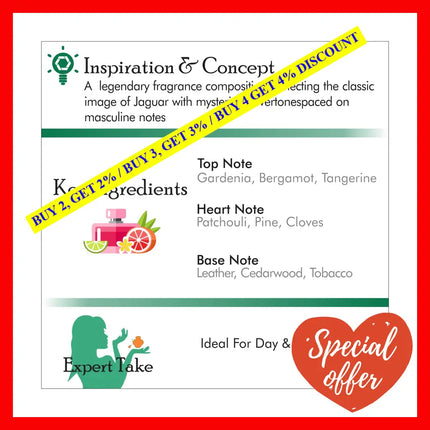 Jaguar By For Men - 3.4 Oz Edt Spray