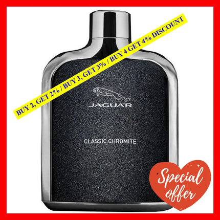 Jaguar Classic Chromite Eau De Toilette For Men 3.4 Oz / 100 Ml