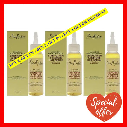 Jamaican Black Castor Oil Strengthen And Restore Hair Serum By Shea Moisture For Unisex - 2 Oz Pack