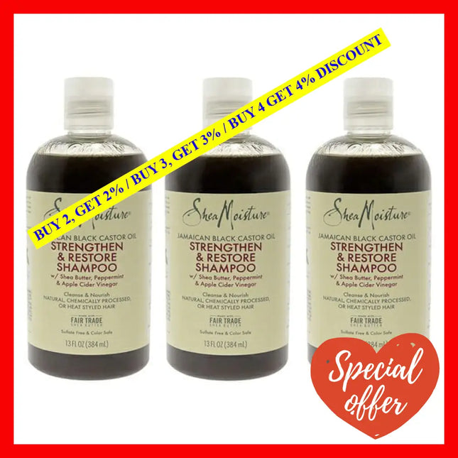 Jamaican Black Castor Oil Strengthen And Restore Shampoo By Shea Moisture For Unisex - 13 Oz Pack