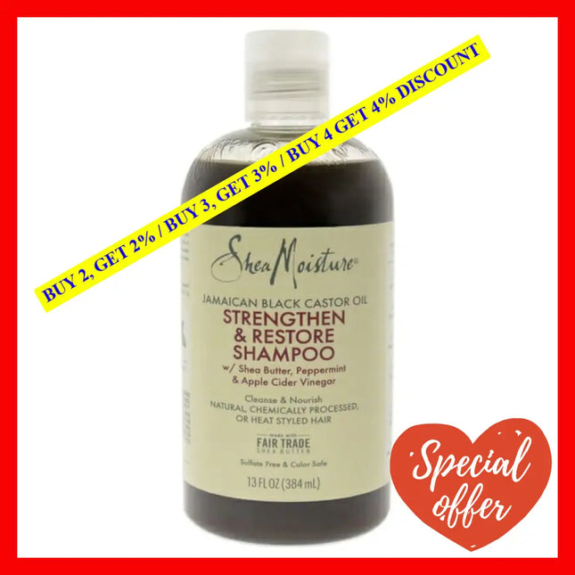 Jamaican Black Castor Oil Strengthen Grow And Restore Shampoo By Shea Moisture For Unisex - 13 Oz