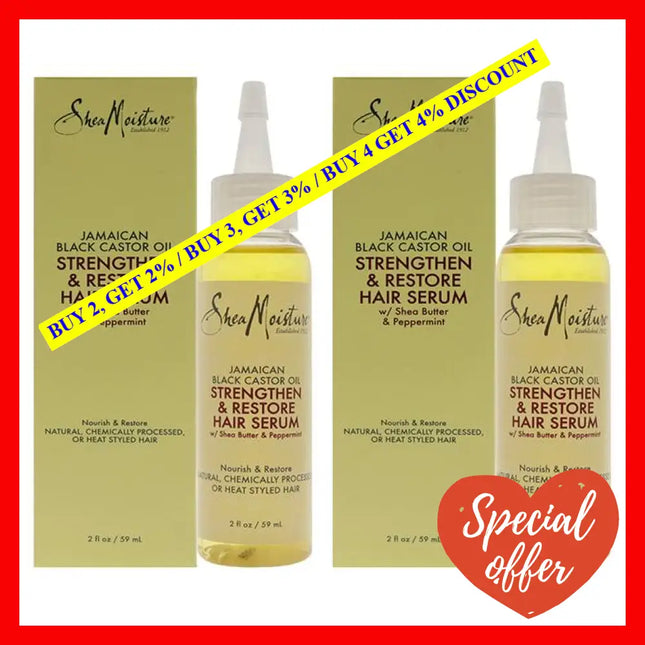 Jamaican Black Castor Oil Strengthen-Grow & Restore Hair Serum - Pack Of 2 By Shea Moisture For