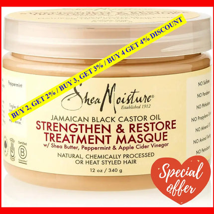 Jamaican Black Castor Oil Strengthen-Grow Restore Treatment Masque By Shea Moisture For Unisex - 12