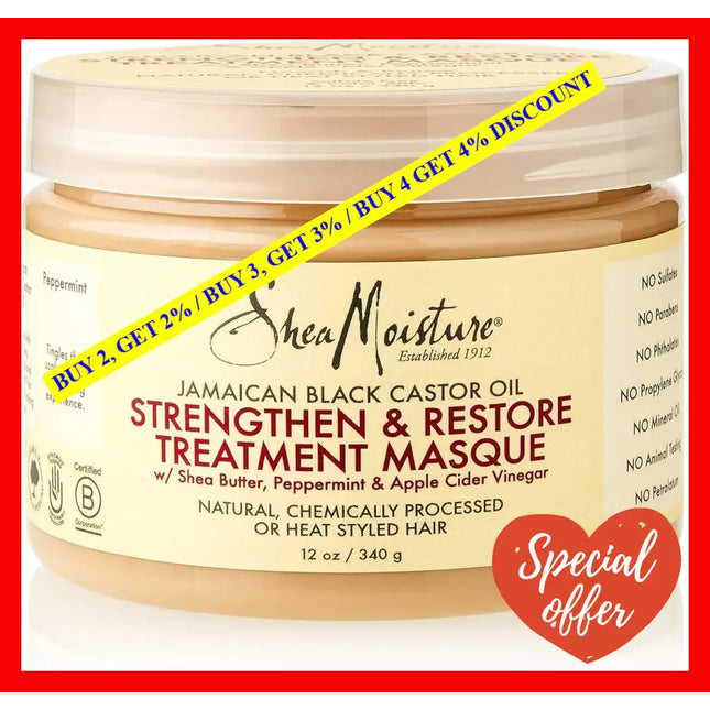 Jamaican Black Castor Oil Strengthen-Grow Restore Treatment Masque By Shea Moisture For Unisex - 12