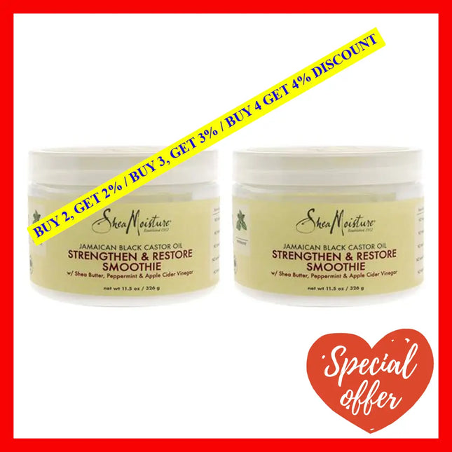 Jamaican Black Castor Oil Strengthen & Restore Smoothie Cream - Pack Of 2 By Shea Moisture For