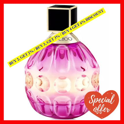 Jimmy Choo Rose Passion Eau De Parfum For Women 3.3 Oz / 100 Ml
