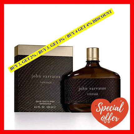 John Varvatos Vintage By For Men - 4.2 Oz Edt Spray