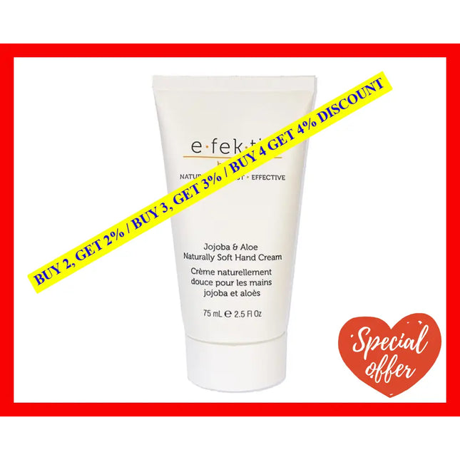 Jojoba And Aloe Naturally Soft Hand Cream By E.fek.tiv For Unisex - 2.5 Oz