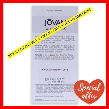 Jovan Black Musk By For Men - 3 Oz Cologne Spray