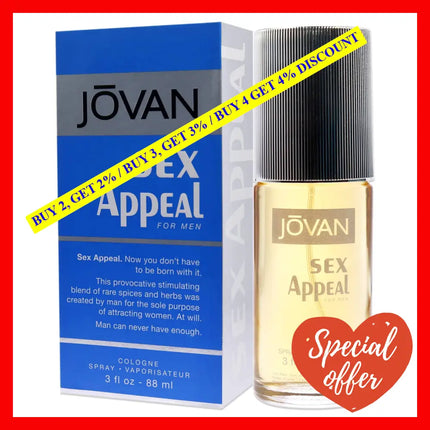 Jovan Sex Appeal By For Men - 3 Oz Cologne Spray