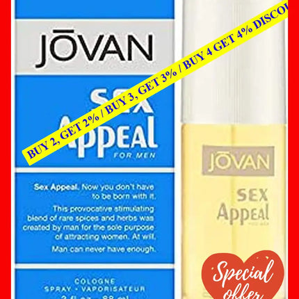 Jovan Sex Appeal By For Men - 3 Oz Cologne Spray