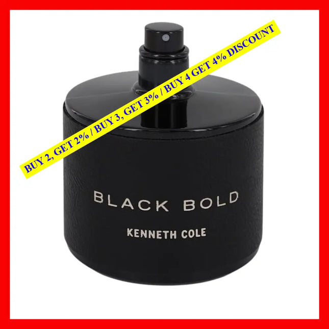Kenneth Cole Black Bold Eau De Parfumand For Men Tester No Cap 3.4 Oz / 100 Ml
