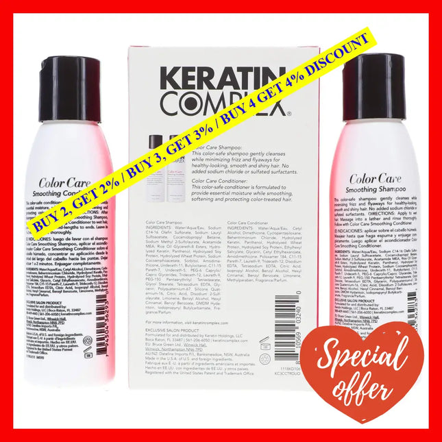 Keratin Complex Travel Valet Color Care Kit By For Unisex - 2 Pc 3Oz Shampoo Conditioner
