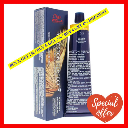 Koleston Perfect Permanent Creme Hair Color - 5 3 Light Brown-Gold By Wella For Unisex 2 Oz