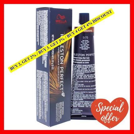 Koleston Perfect Permanent Creme Hair Color - 5 75 Light Brown-Brown Red-Violet By Wella For Unisex