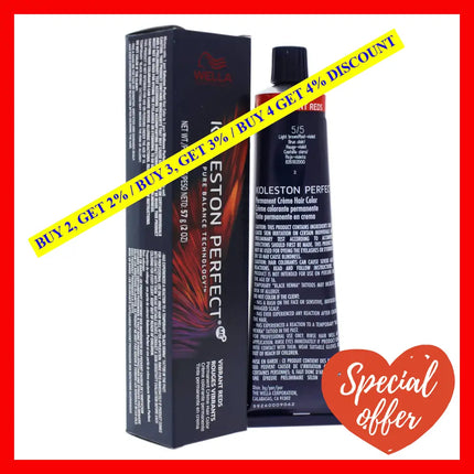 Koleston Perfect Permanent Creme Hair Color - 5 Light Brown-Red-Violet By Wella For Unisex 2 Oz