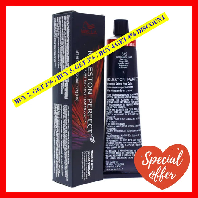 Koleston Perfect Permanent Creme Hair Color - 5 Light Brown-Red-Violet By Wella For Unisex 2 Oz
