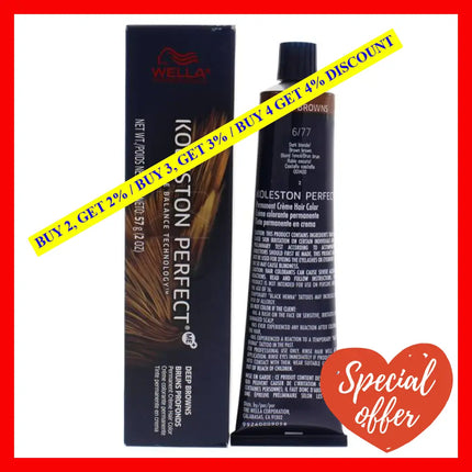 Koleston Perfect Permanent Creme Hair Color - 6 77 Dark Blonde-Brown Brown By Wella For Unisex 2 Oz