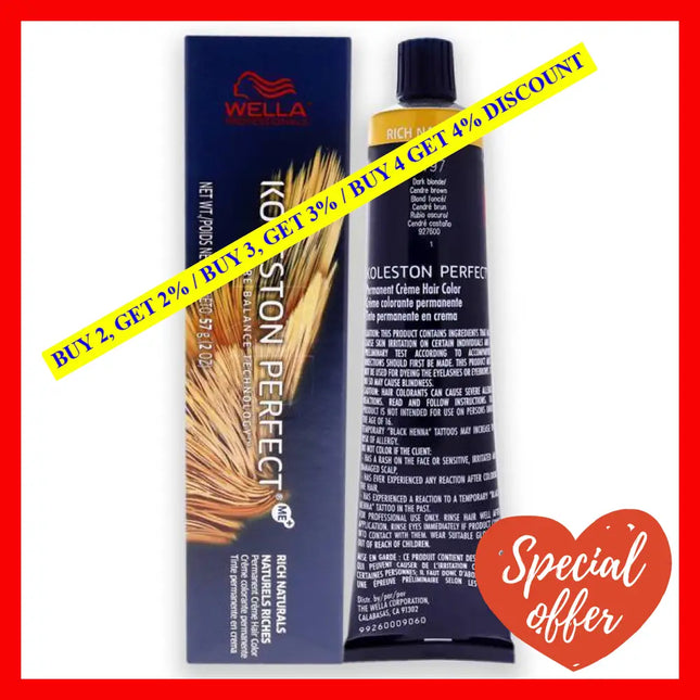 Koleston Perfect Permanent Creme Hair Color - 6 97 Dark Blonde-Cendre Brown By Wella For Unisex 2 Oz