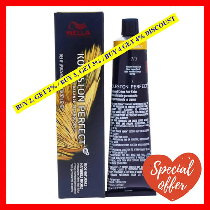 Koleston Perfect Permanent Creme Hair Color - 7 3 Medium Blonde-Gold By Wella For Unisex 2 Oz